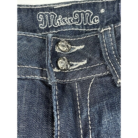 Miss Me JP4656-2L Womens 30 Bootcut Dark Wash Blue Jeans Embellished - Picture 8 of 16